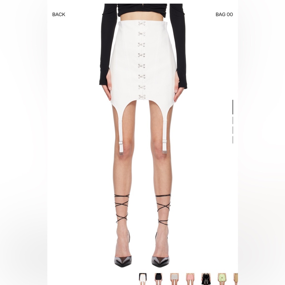 Dion Lee White Skirt with Strap Details